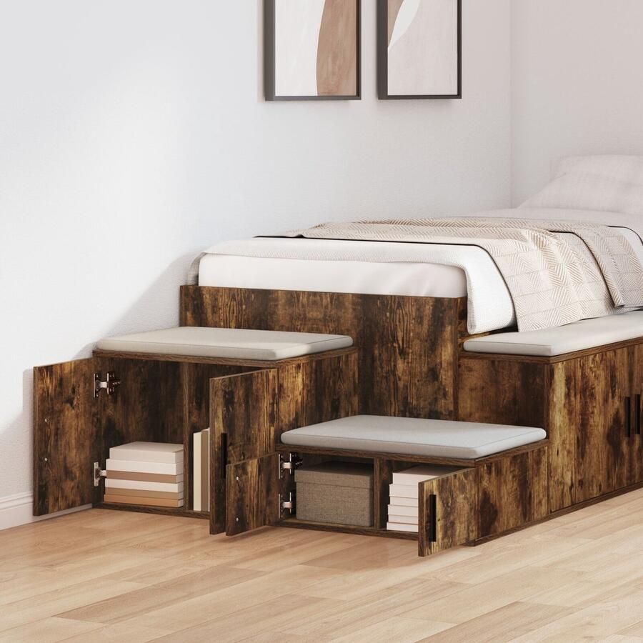 VidaXL Opbergkast in Gerookt Eiken 103x41x40 cm Gemaakt van Samengestelde Hout