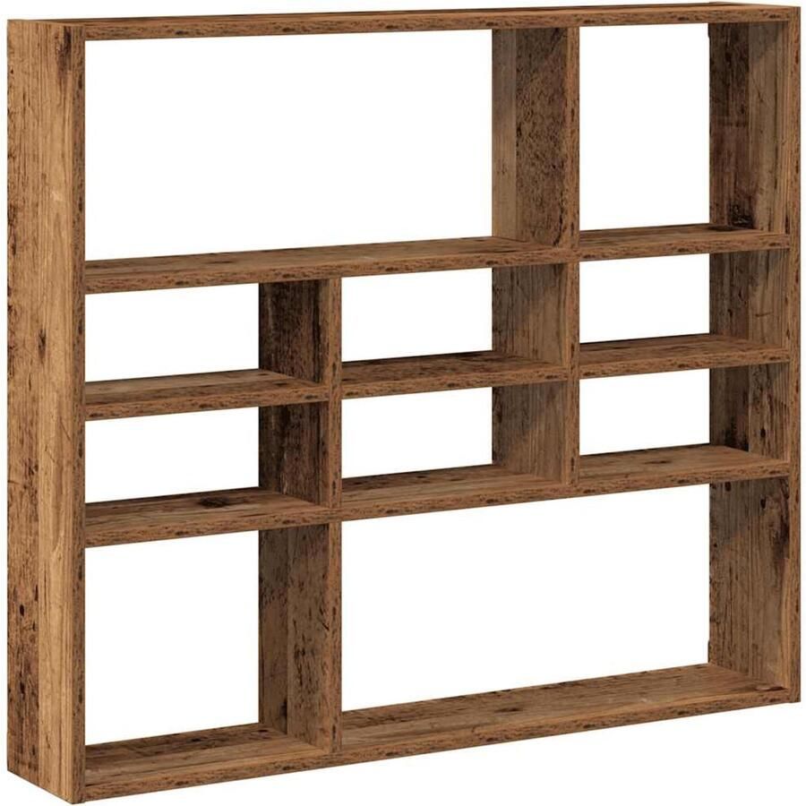 VidaXL Opslagmogelijkheden Wandkast Wandschap 90x16x78 cm bewerkt hout oud houtkleurig Vintage Kast Houten Kast Salontafel