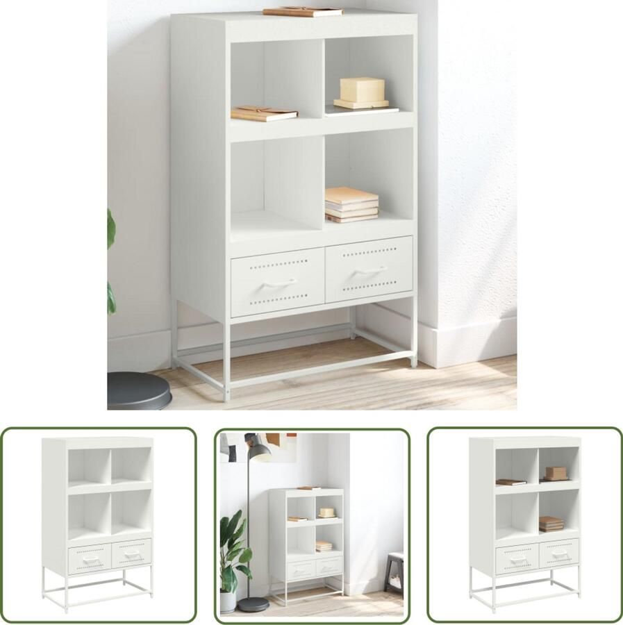 VidaXL Opslagoplossing Kast Hoge kast 68x39x111 5 cm staal wit Woonaccessoires Livingroom Furniture Keukenopslag