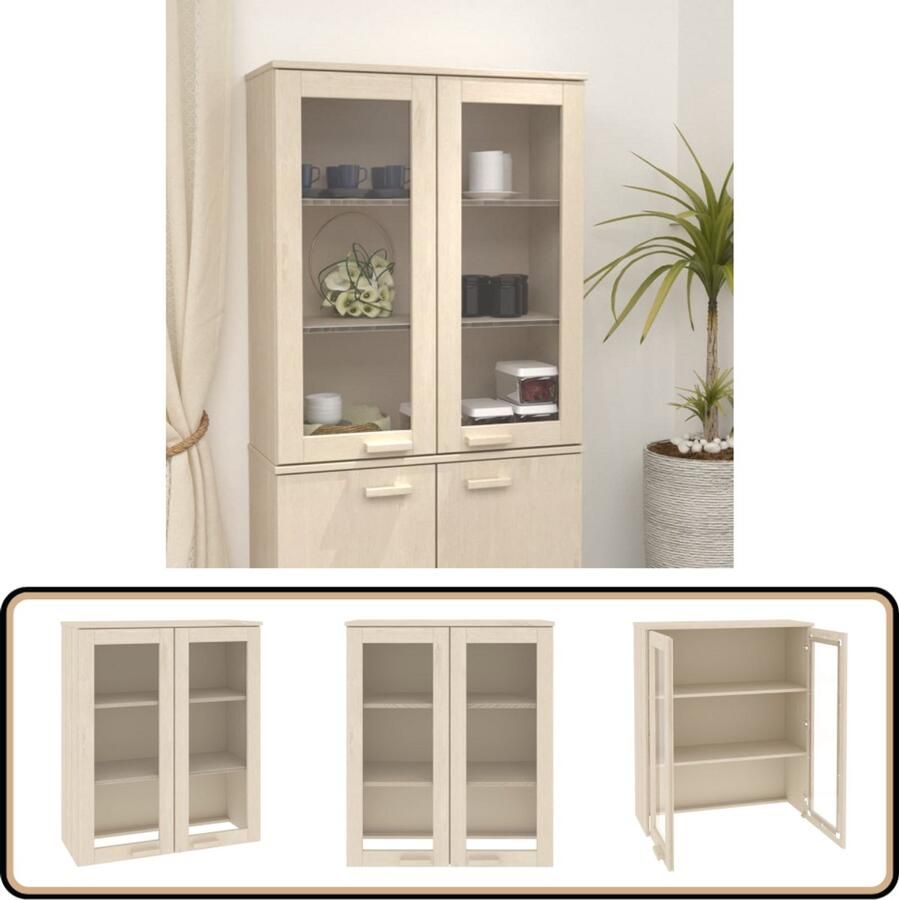 VidaXL HAMAR Opzetkast 85x35x100 cm honingbruin hout Opzetkast Boekenplank Bovenkast Salontafel Livingroom Furniture