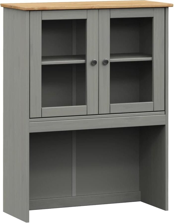 VidaXL -Opzetkast-VIGO-78x30x100-cm-massief-grenenhout-grijs