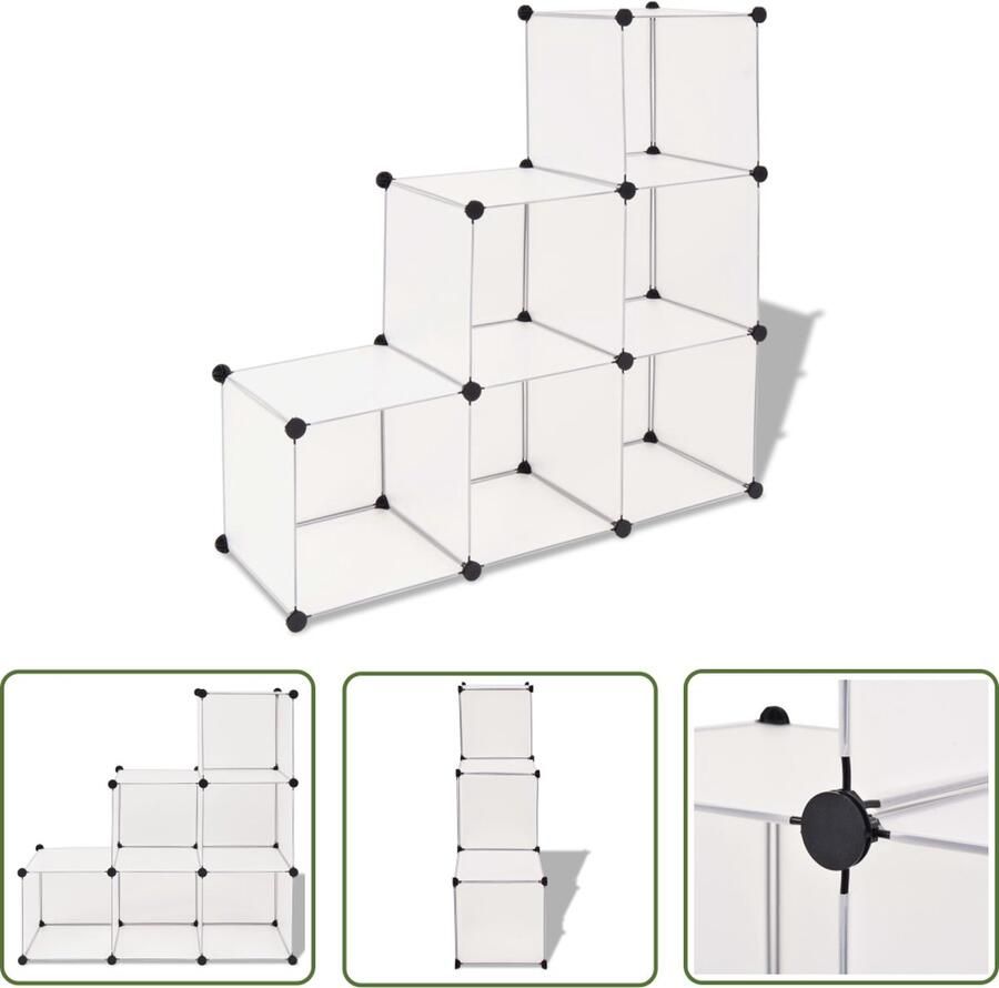 The Living Store Opbergmeubel Organizer 110 x 37 x 110 cm 6 vakken PP en staaldraad Opbergmeubel Organiser Schoenenrek Meubilair Opbergen - Foto 2