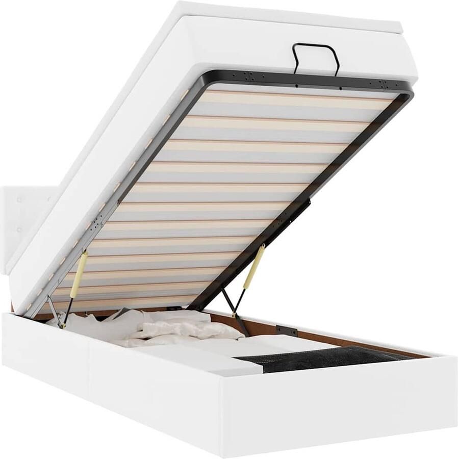 VidaXL Ottoman bed met matrassen en LED's 90x200cm kunstleer