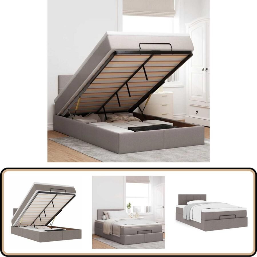 VidaXL Ottoman bed 120x190 cm Inclusief matras Ottoman Bed Boxspring Bed Tweepersoonsbed Slaapcomfort Opbergruimte