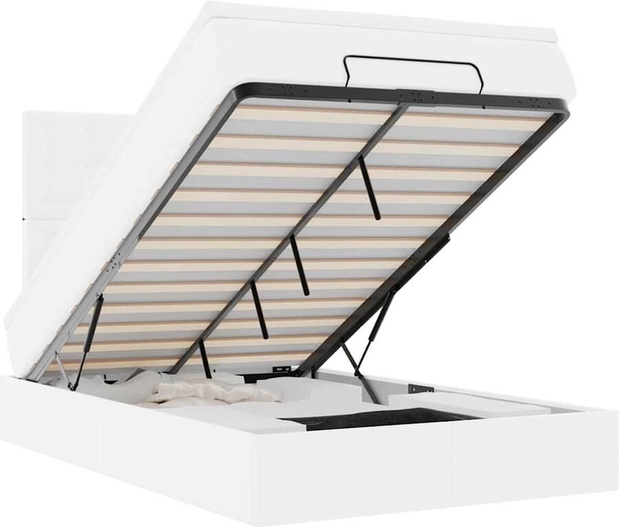 VidaXL Ottoman bed met matras 120x200cm kunstleer wit