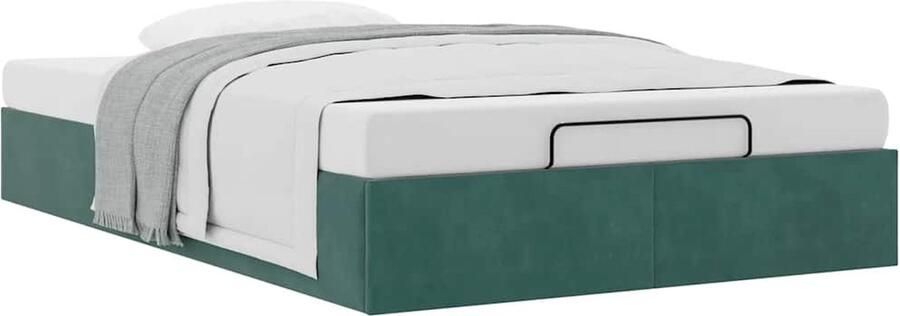 VidaXL Ottoman bedframe zonder matras 120x200 cm fluweel donkergroen