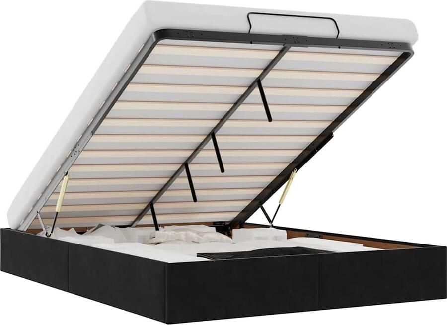 VidaXL Ottoman bedframe zonder matras 140x190 cm fluweel zwart