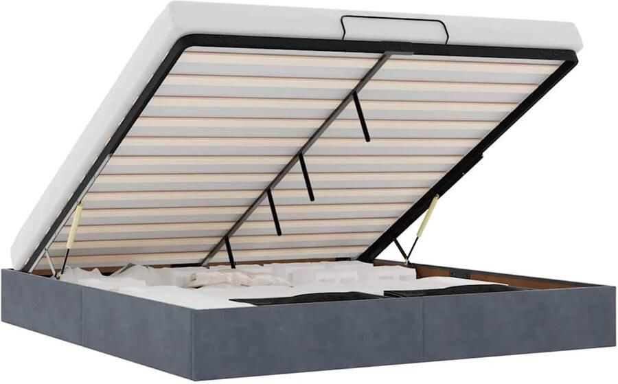 VidaXL Ottoman bedframe zonder matras 180x200 cm fluweel donkergrijs