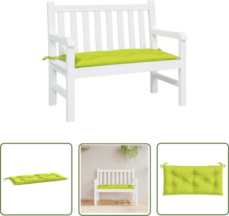 The Living Store Tuinkussen 100 x 50 x 7 cm Waterafstotend Oxford Stof Felgroen Tuinstoel Kussen Outdoor Kussen Tuincushions Oxford Stof Waterdicht Kussen