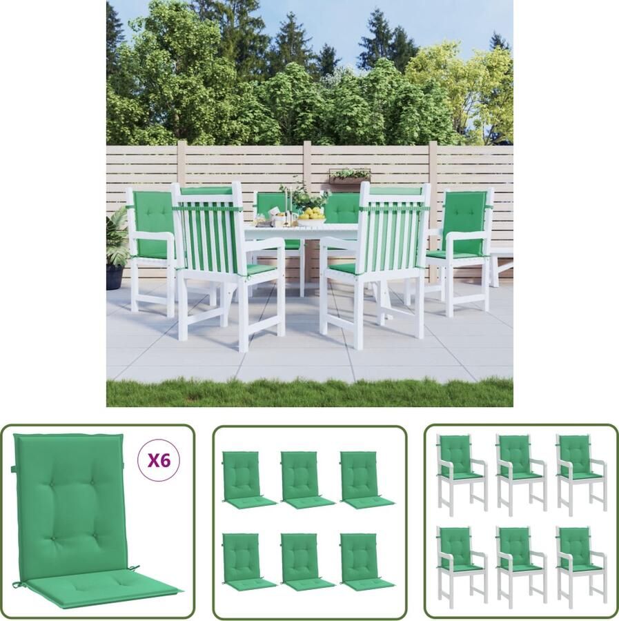 The Living Store Stoelkussens Groen Oxford Stof 100 x 50 x 3 cm Duurzaam Zachte Vulling Tuinstoel Kussentje Outdoor Kussens Lounge Kussens Balkon Kussens Stoelkussens