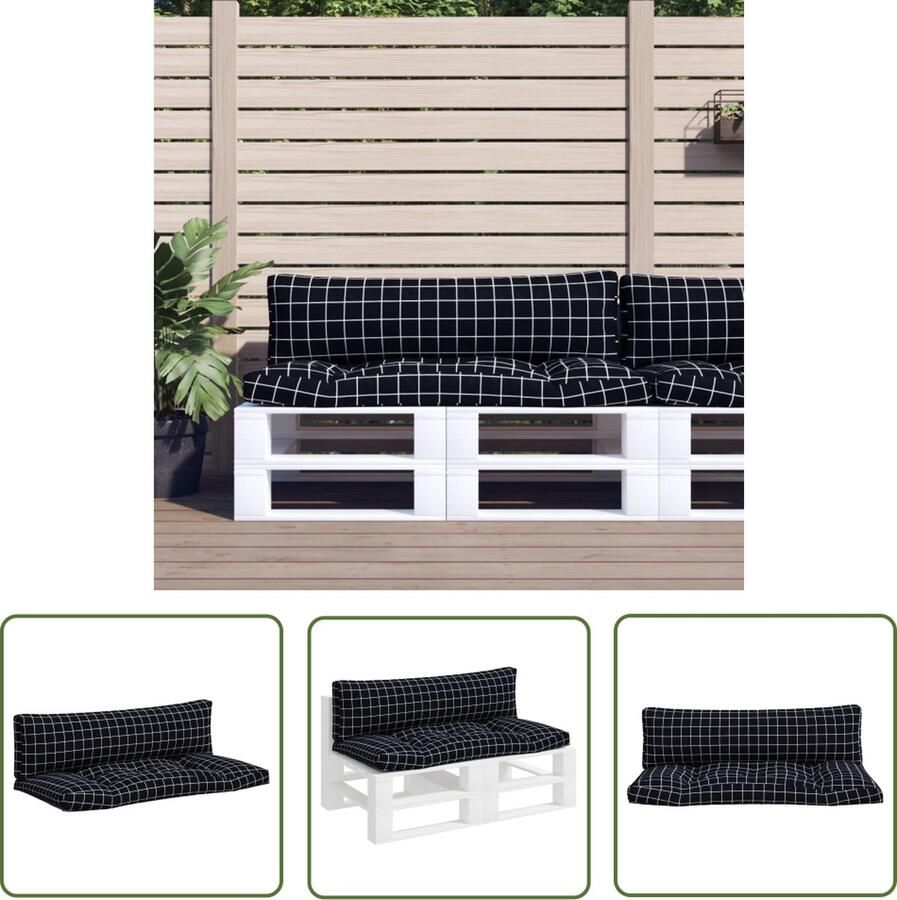 The Living Store Palletkussens Oxford Stof 110 x 58 x 10 cm PP Holle Vezel Palletkussens Outdoor Meubilair Tuinkussens Lounge Kussens Zitzakken
