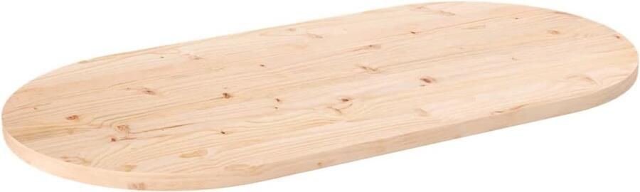 VidaXL Ovaal Tafelblad 100x50 cm Massief Grenenhout Tafelblad Grenenhout Houten Tafelblad Vintage Tafelblad Industrieel Tafelblad Onbewerkt Hout Maatwerk Tafelblad