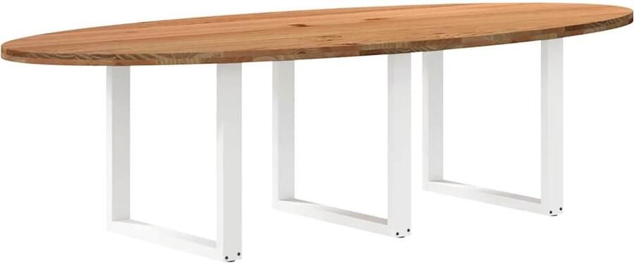 VidaXL Ovale eettafel 280 cm massief eikenhout lichtbruin Eettafel Eettafels Eetkamertafel Keukentafel