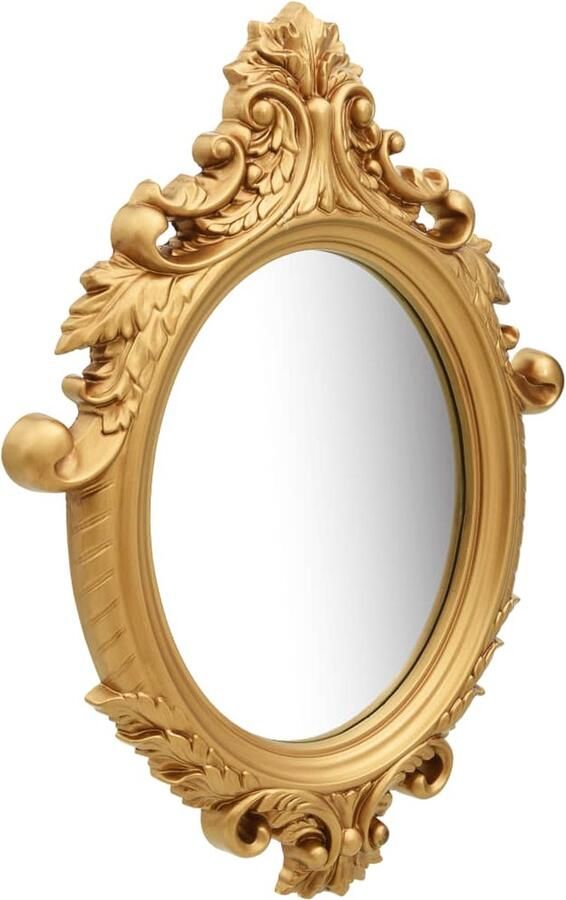 VidaXL Ovale Wandspiegel Goud 56x76cm Wandspiegel Gouden Spiegel Oval Spiegel Vintage Spiegel Kasten Spiegel Salon Spiegel Badkamerrspiegel Spiegel Kopen Design Spiegel - Foto 2