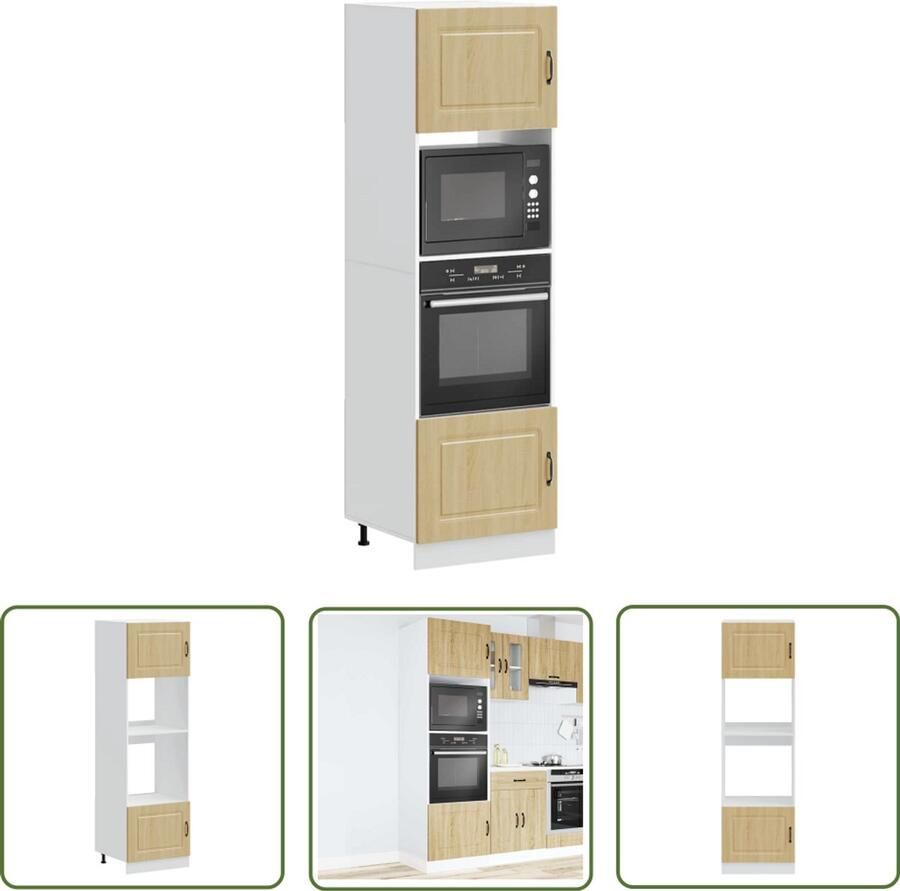 VidaXL Ovenkast Keukenapparatuur Ovenkasten 2 st Kalmar bewerkt hout sonoma eikenkleurig Houtsoort Sonoma Eiken Opslagoplossing