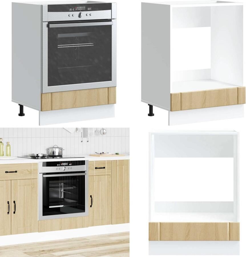 VidaXL Ovenkast Lucca bewerkt hout sonoma eikenkleurig Ovenkast Ovenkasten Oveneenheid Keukenoveneenheid