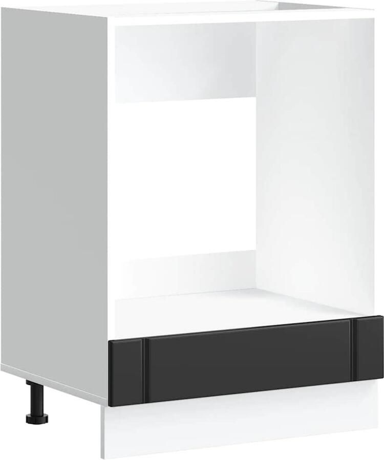 VidaXL Ovenkast Lucca bewerkt hout zwart