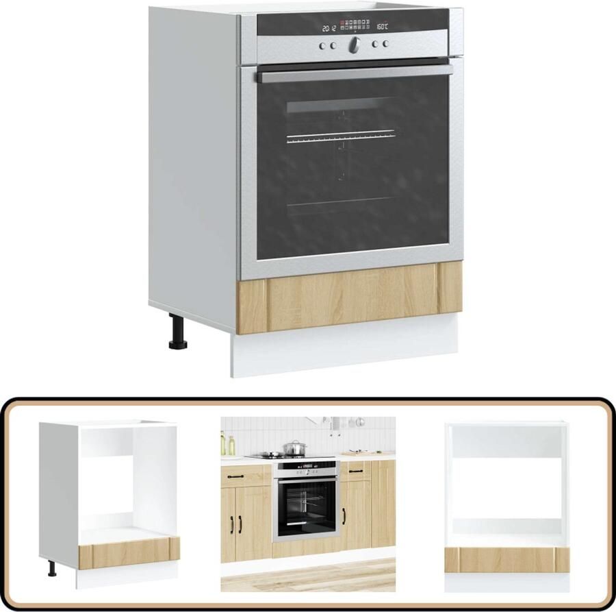 VidaXL Ovenkast Lucca Sonoma Eiken Bewerkt Hout Ovenkast Keukenmeubel Houtsoort Sonoma Eiken Opslagruimte