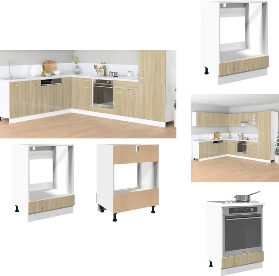 VidaXL Ovenkast Ovenkasten Keukenkast Keukenkastje Ovenkast 60x46x81 5 cm spaanplaat sonoma eikenkleurig