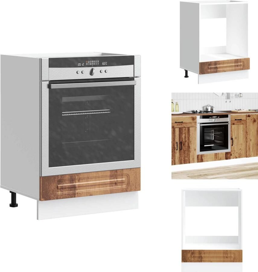 VidaXL Ovenkast Ovenkasten Oveneenheid Keukenoveneenheid Ovenkast Kalmar bewerkt hout oud houtkleurig