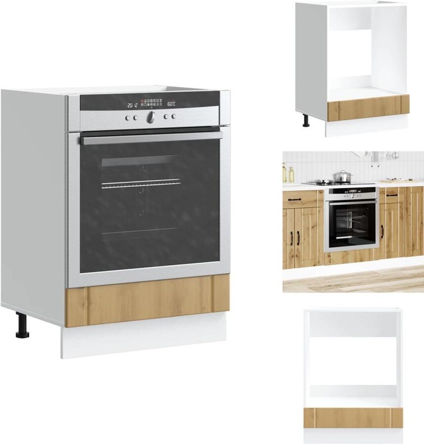VidaXL Ovenkast Ovenkasten Oveneenheid Keukenoveneenheid Ovenkast Lucca bewerkt hout artisanaal eikenkleur
