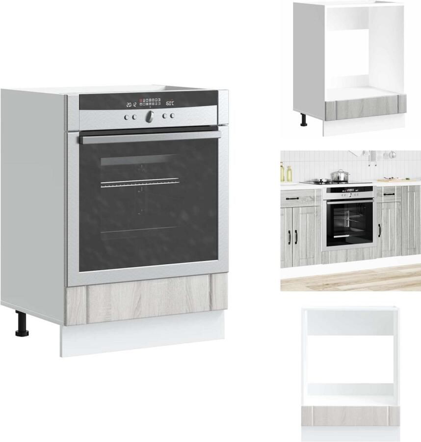 VidaXL Ovenkast Ovenkasten Oveneenheid Keukenoveneenheid Ovenkast Lucca bewerkt hout grijs sonoma eiken