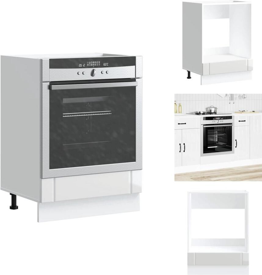 VidaXL Ovenkast Ovenkasten Oveneenheid Keukenoveneenheid Ovenkast Lucca bewerkt hout hoogglans wit