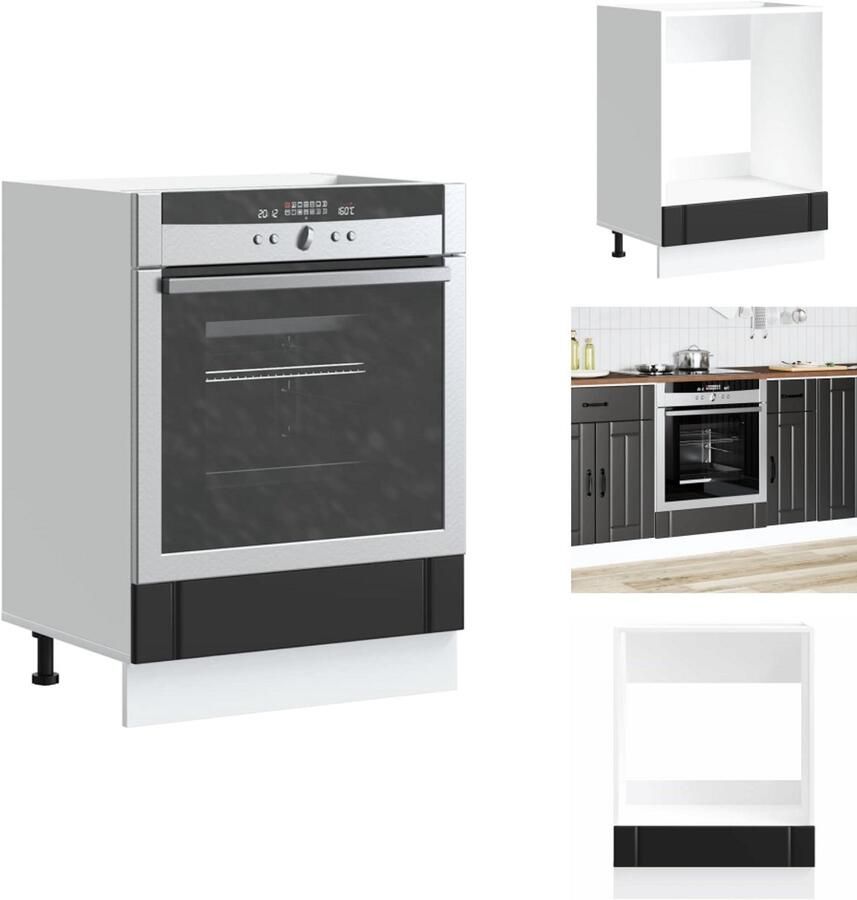 VidaXL Ovenkast Ovenkasten Oveneenheid Keukenoveneenheid Ovenkast Lucca bewerkt hout zwart