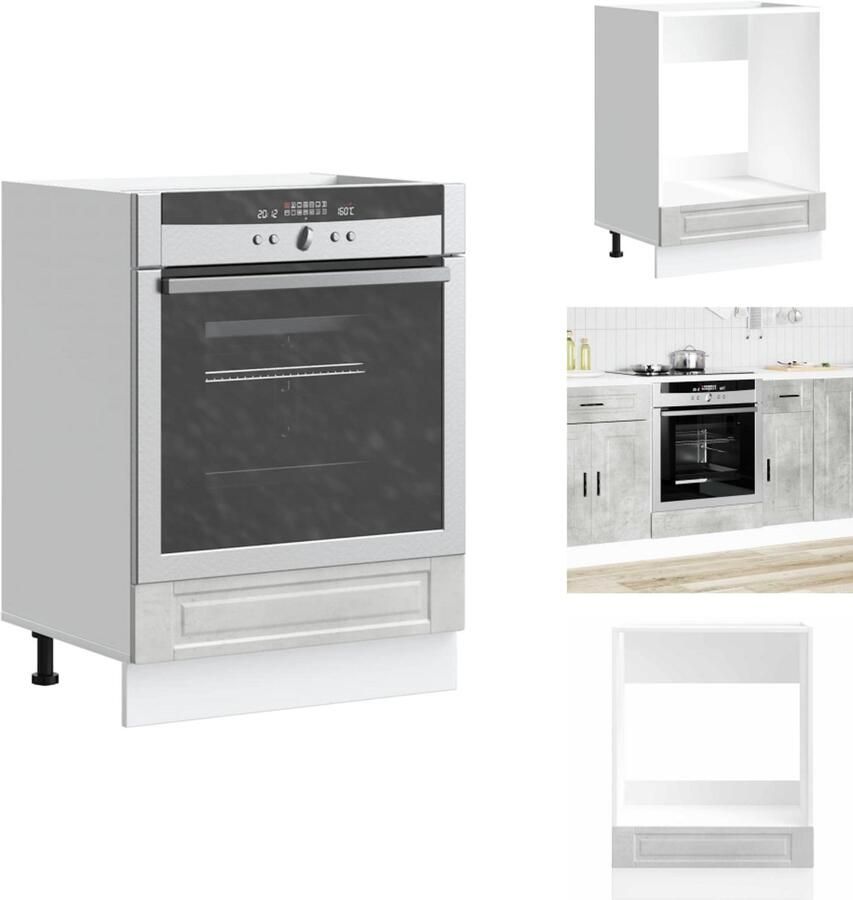 VidaXL Ovenkast Ovenkasten Oveneenheid Keukenoveneenheid Ovenkast Porto bewerkt hout betongrijs