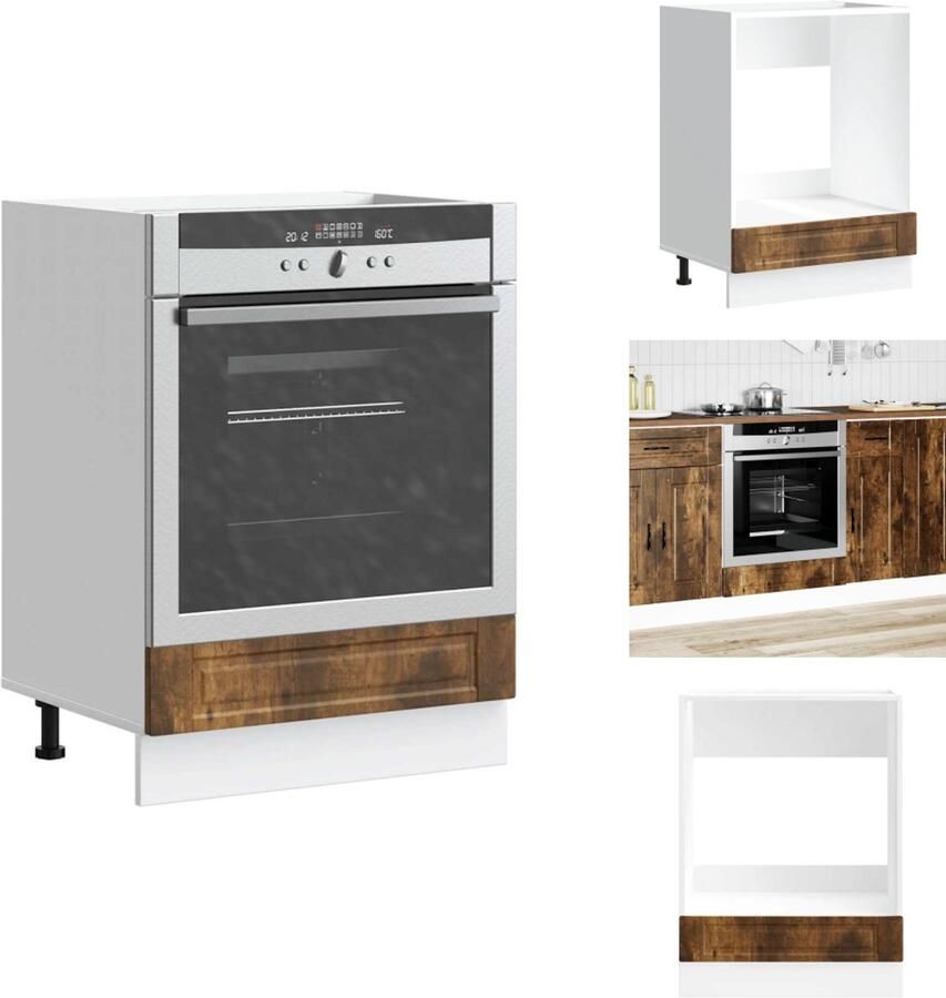 VidaXL Ovenkast Ovenkasten Oveneenheid Keukenoveneenheid Ovenkast Porto bewerkt hout gerookt eikenkleurig