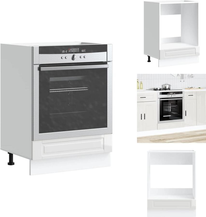 VidaXL Ovenkast Ovenkasten Oveneenheid Keukenoveneenheid Ovenkast Porto bewerkt hout hoogglans wit