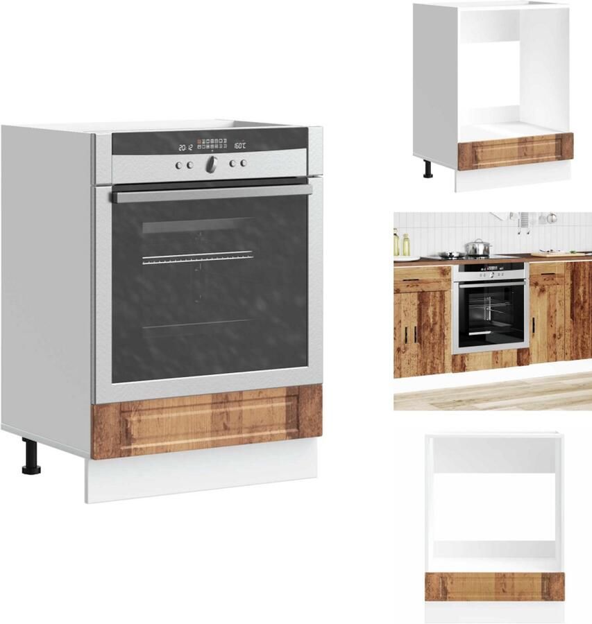 VidaXL Ovenkast Ovenkasten Oveneenheid Keukenoveneenheid Ovenkast Porto bewerkt hout oud houtkleurig