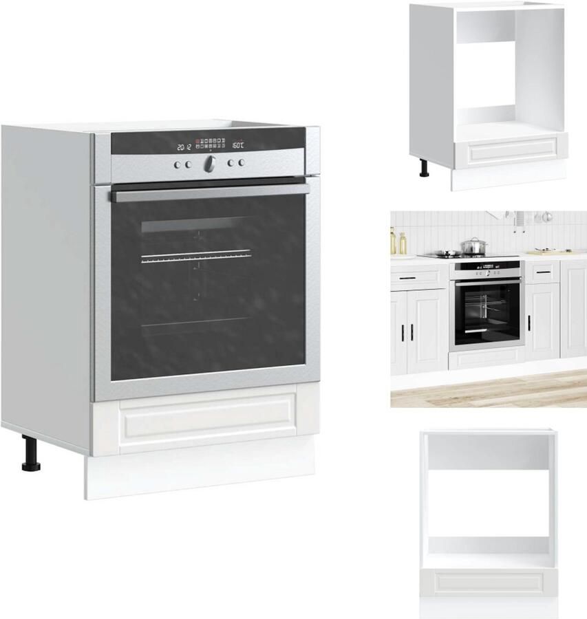 VidaXL Ovenkast Ovenkasten Oveneenheid Keukenoveneenheid Ovenkast Porto bewerkt hout wit