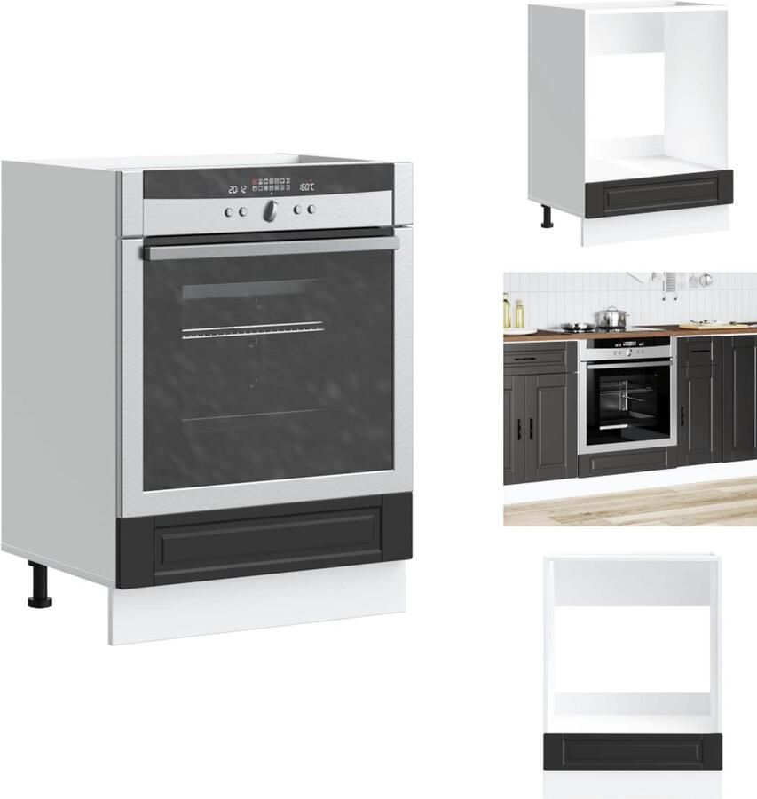 VidaXL Ovenkast Ovenkasten Oveneenheid Keukenoveneenheid Ovenkast Porto bewerkt hout zwart