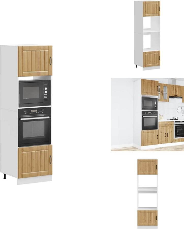 VidaXL Ovenkast Ovenkasten Oveneenheid Keukenoveneenheid Ovenkasten 2 st Kalmar bewerkt hout artisanaal eikenkleurig