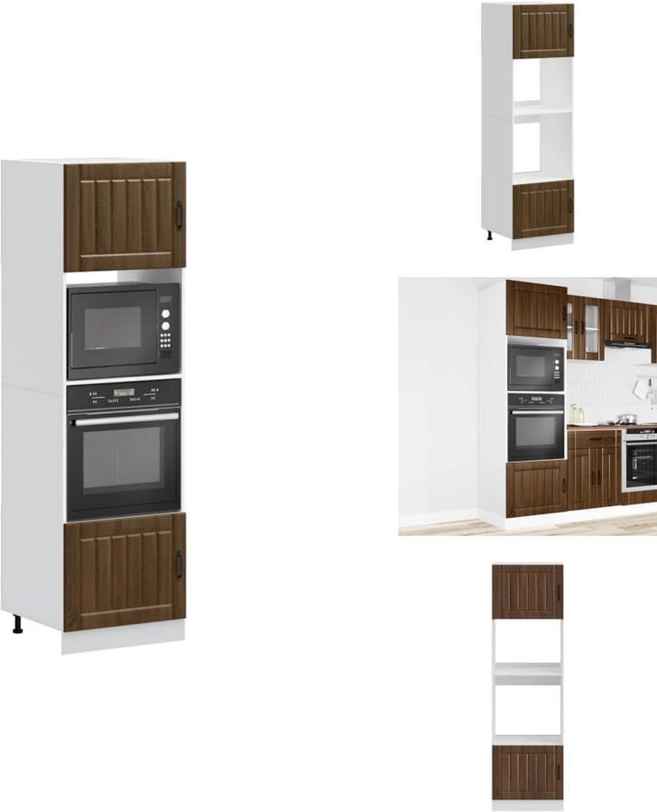 VidaXL Ovenkast Ovenkasten Oveneenheid Keukenoveneenheid Ovenkasten 2 st Kalmar bewerkt hout bruin eikenkleur