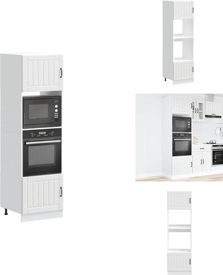 VidaXL Ovenkast Ovenkasten Oveneenheid Keukenoveneenheid Ovenkasten 2 st Kalmar bewerkt hout wit