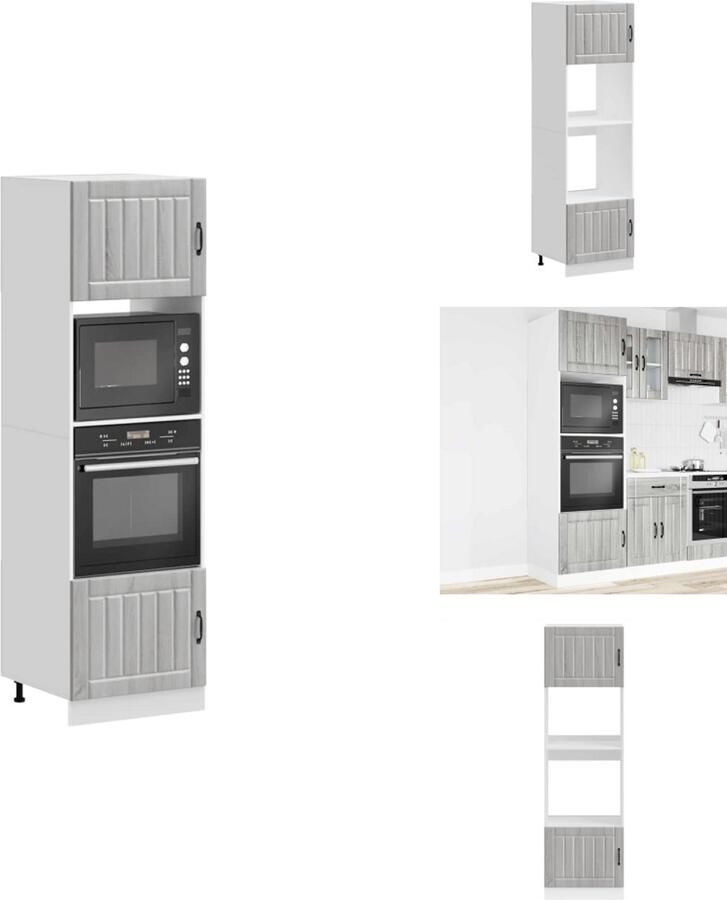 VidaXL Ovenkast Ovenkasten Oveneenheid Keukenoveneenheid Ovenkasten 2 st Kalmar bewerkt hout grijs sonoma eikenkleurig