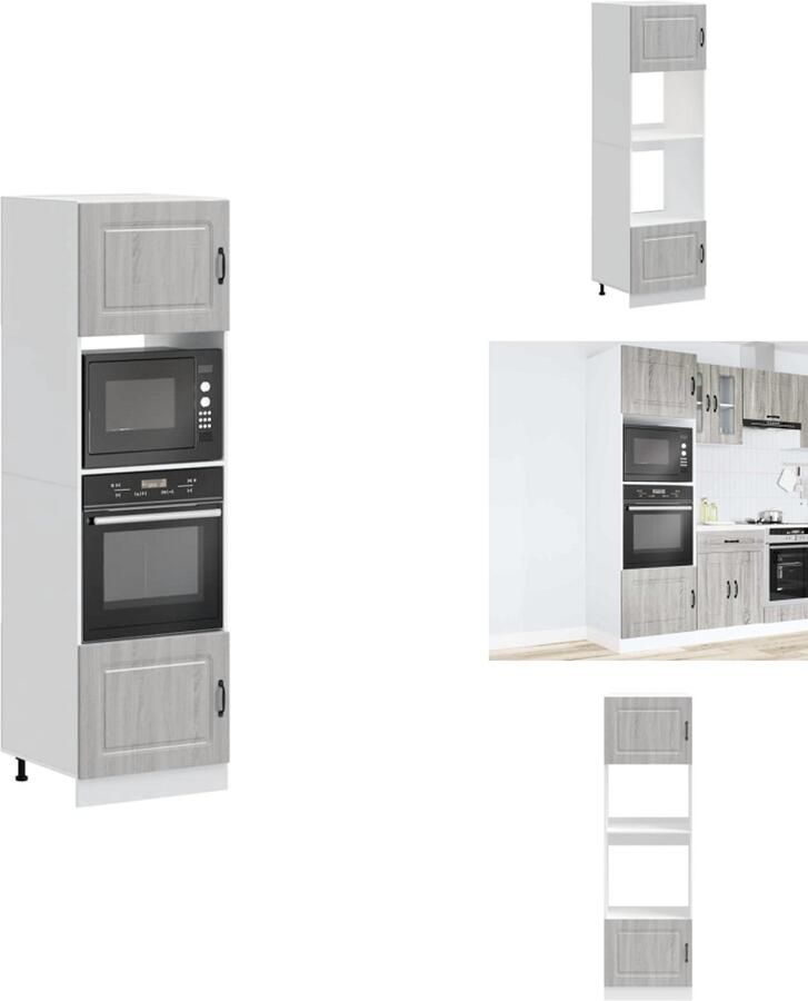 VidaXL Ovenkast Ovenkasten Oveneenheid Keukenoveneenheid Ovenkasten 2 st Lucca bewerkt hout grijs sonoma eikenkleurig