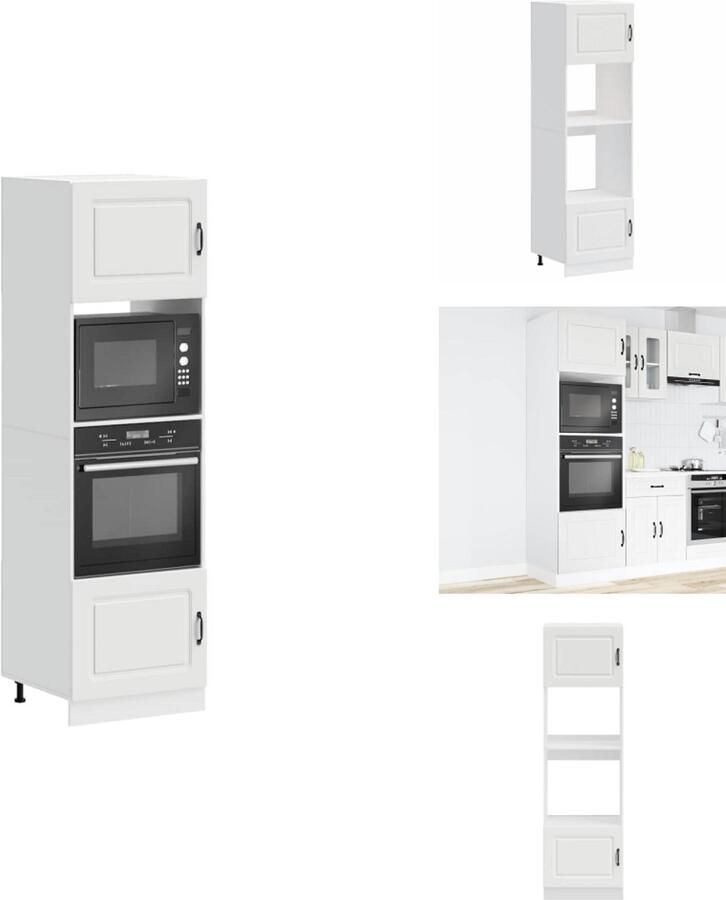 VidaXL Ovenkast Ovenkasten Oveneenheid Keukenoveneenheid Ovenkasten 2 st Lucca bewerkt hout wit