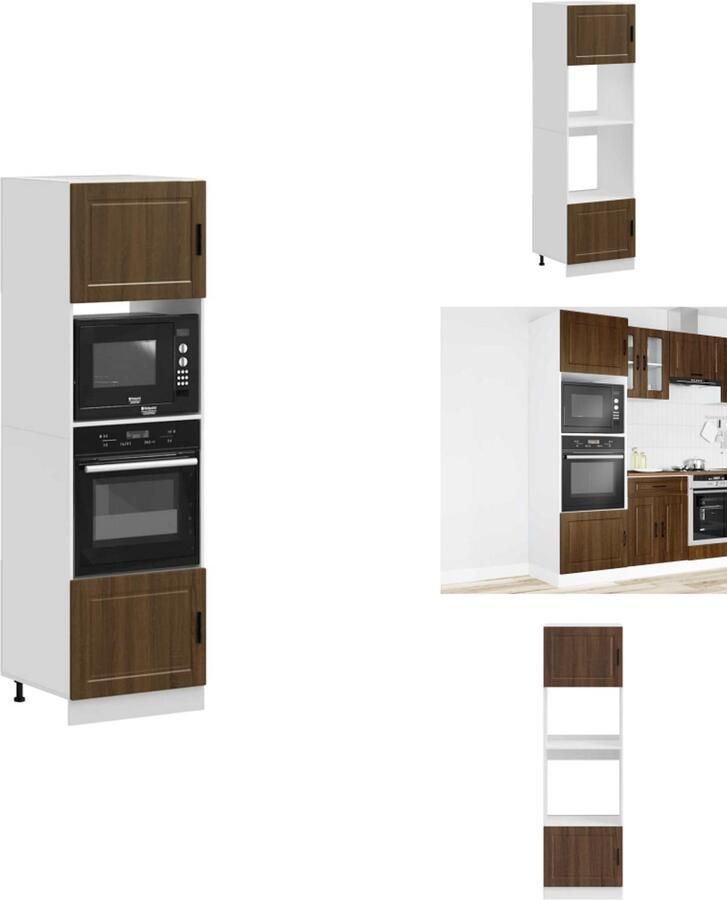 VidaXL Ovenkast Ovenkasten Oveneenheid Keukenoveneenheid Ovenkasten 2 st Porto bewerkt hout bruin eikenkleur