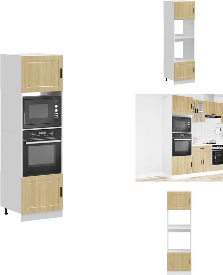 VidaXL Ovenkast Ovenkasten Oveneenheid Keukenoveneenheid Ovenkasten 2 st Porto bewerkt hout sonoma eikenkleurig