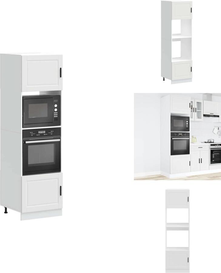 VidaXL Ovenkast Ovenkasten Oveneenheid Keukenoveneenheid Ovenkasten 2 st Porto bewerkt hout wit