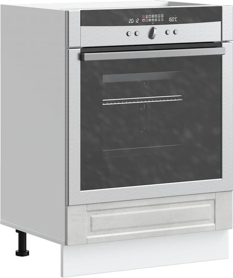 VidaXL Ovenkast Porto Bewerkt Hout Betongrijs Ovenkast Houtskeuken Keukenopstelling Opslagruimte Betongrijskasten - Foto 2