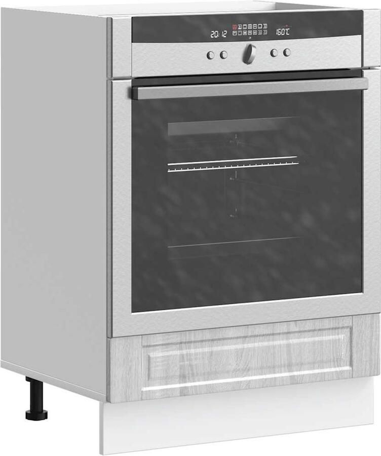 VidaXL Ovenkast Porto Bewerkt Hout Grijs Eiken Ovenkast Keukenopbergruimte Houten Kast Grijze Kast Compact Design - Foto 2