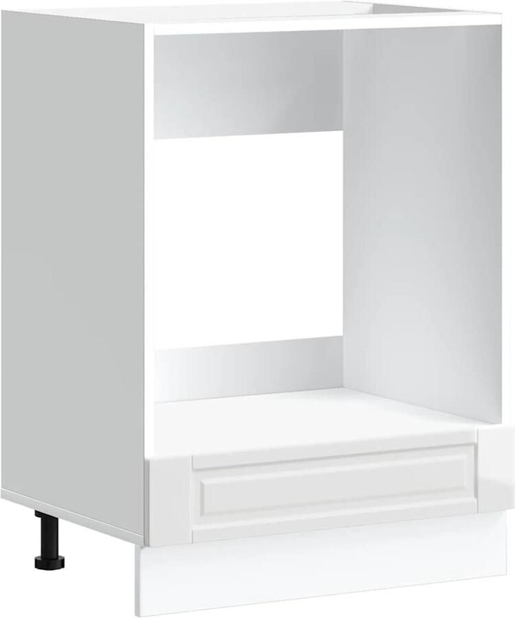 VIDAXL Ovenkast "Porto" bewerkt hout hoogglans wit