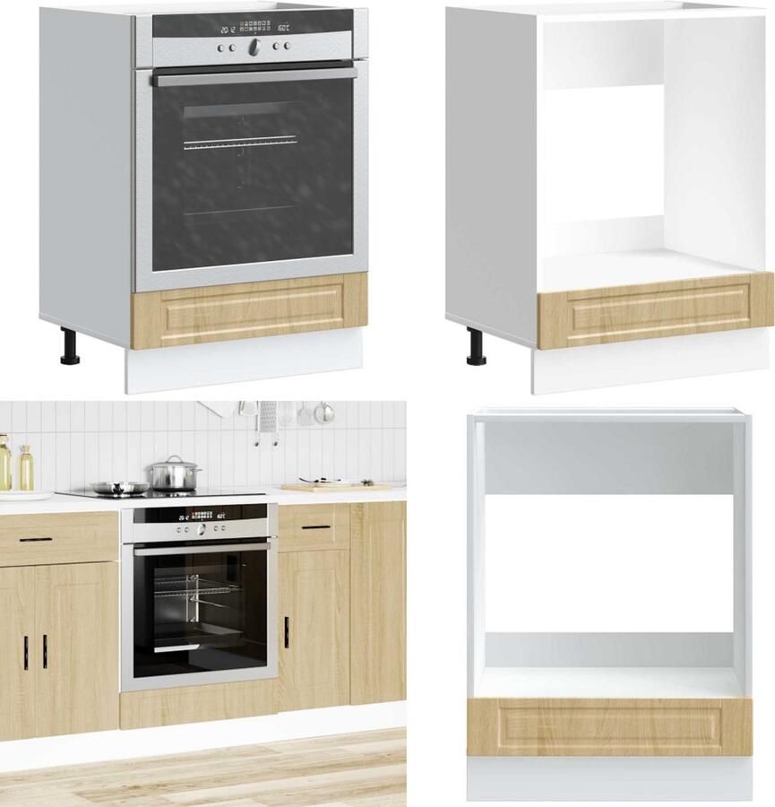 VidaXL Ovenkast Porto bewerkt hout sonoma eikenkleurig Ovenkast Ovenkasten Oveneenheid Keukenoveneenheid