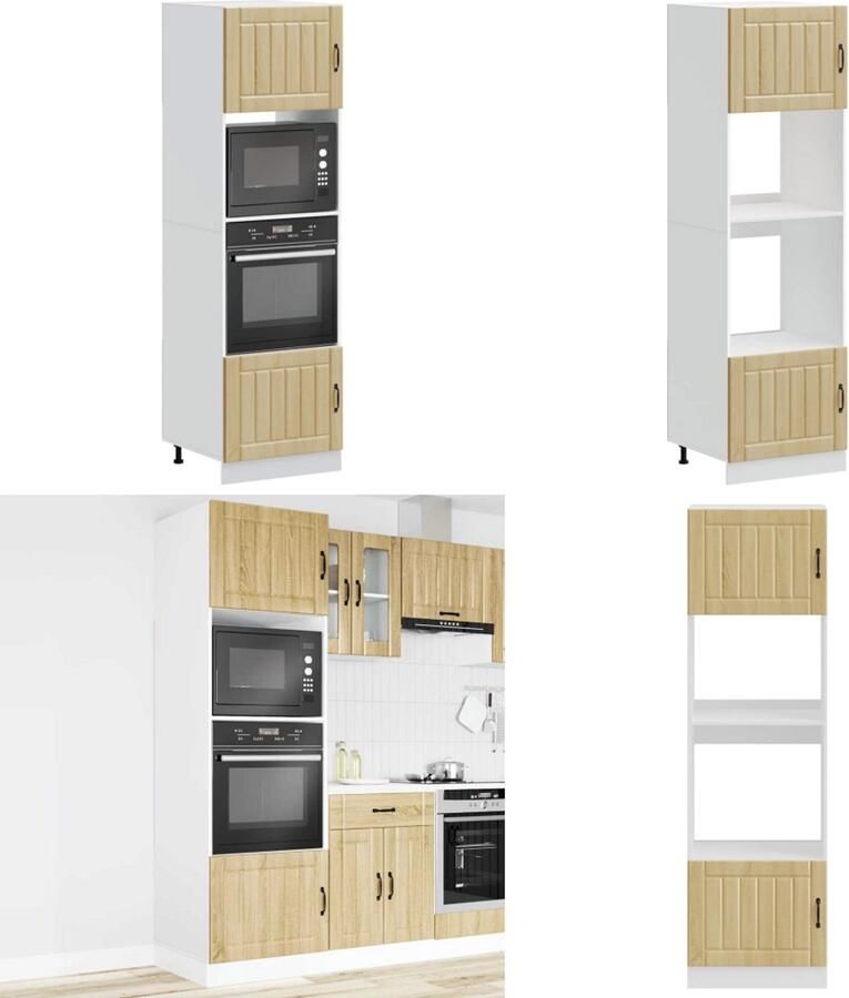 VidaXL Ovenkasten 2 st Kalmar bewerkt hout sonoma eikenkleurig Ovenkast Ovenkasten Oveneenheid Keukenoveneenheid