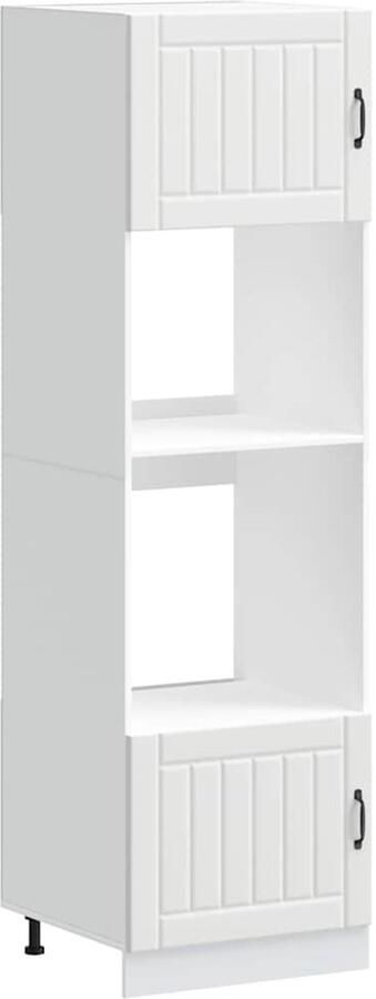 VidaXL Ovenkasten 2 st Lucca bewerkt hout wit