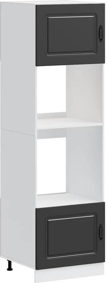 VidaXL Ovenkasten 2 st Kalmar bewerkt hout zwart